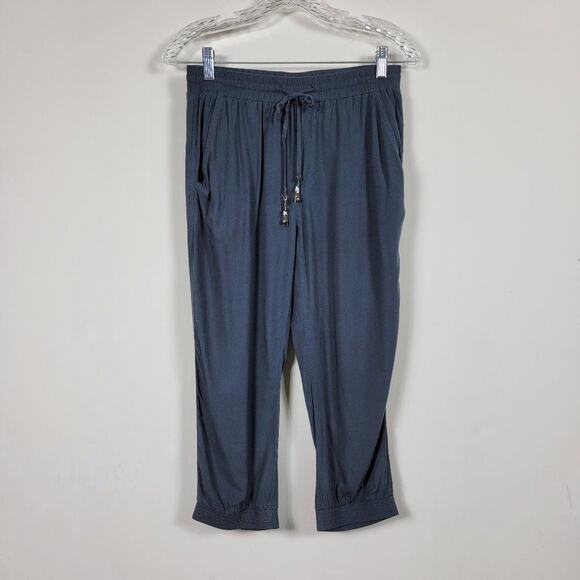 Esprit Capri Pants Womens Size 6 Gray Lightweight Elastic Waist Drawstring - Picture 14 of 14